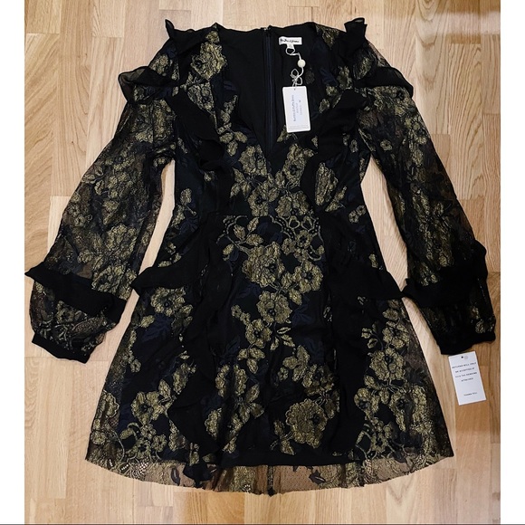 FOR LOVE AND LEMONS BUMBLE LONG SLEEVE RUFFLE DRESS SZ MEDIUM - BNWT - Picture 3 of 10